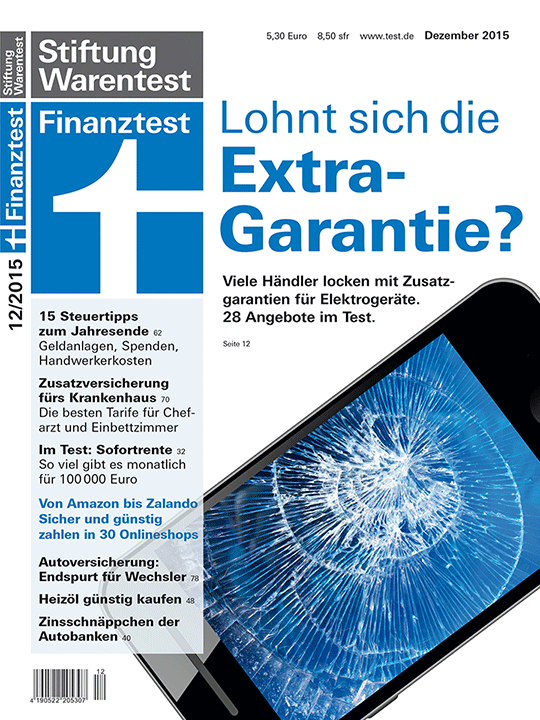 Sofortrente Finanztest 12/2015