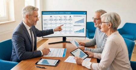 Sofortrente Anbieter Vergleich 2026 – Berater erklärt Seniorenpaar die besten Tarife und Renditen